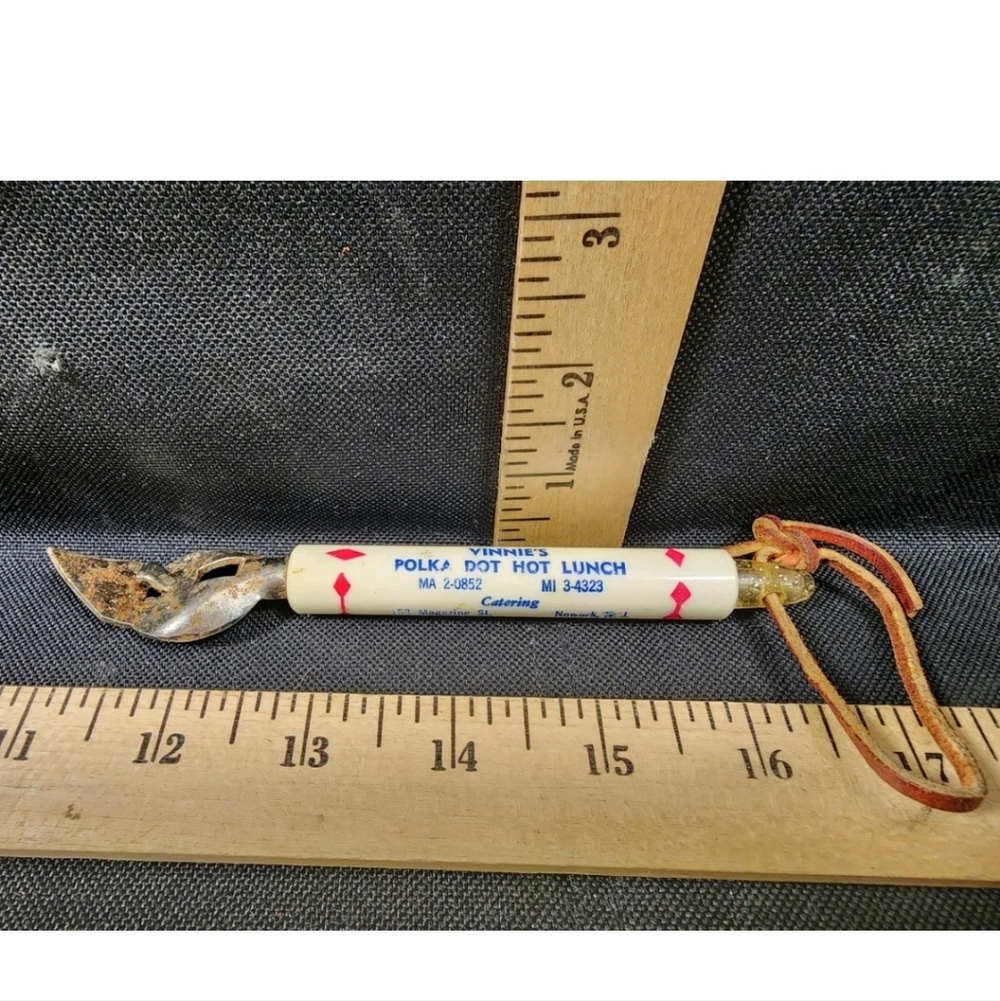 Vintage Advertising Bottle Opener Vinnie's Polka Dot Hot Lunch Newark New Jersey
